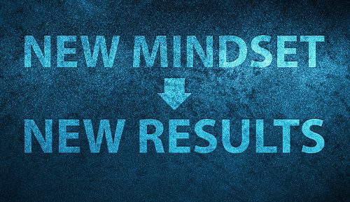 New Mindset New Results icon Special Blue Banner Background New Mindset New Results icon Special Blue Banner Background